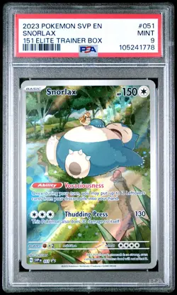 2023 POKEMON SVP EN-SV BLACK STAR PROMO 151 ELITE TRAINER BOX #051 SNORLAX PSA 9 - Image 1