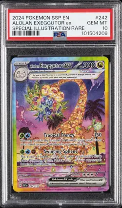 2024 POKEMON SSP EN-SURGING SPARKS #242 ALOLAN EXEGGUTOR EX PSA 10 - Image 1