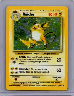 Pokemon Base Set #014/102 Raichu Moderately played - Image 1