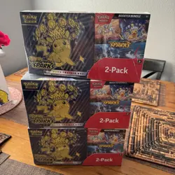NEW FACTORY SEALED POKEMON SURGING SPARKS 2-PACK ETB BOOSTER BUNDLES (LOT OF 3) - Image 1