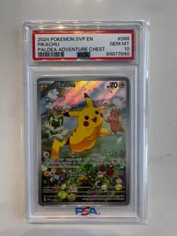 PSA 10 2024 POKEMON SVP EN PIKACHU #088 PALDEA ADVENTURE CHEST PROMO - Image 1