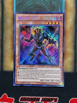 Yugioh Destiny HERO - Decider DESO-EN003 Secret Rare 1st Ed LP - Image 1
