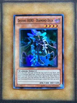 Yugioh Destiny HERO - Diamond Dude LCGX-EN124 Super Rare NM - Image 1