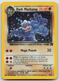 Pokemon Dark Machamp Holo Rare TCG Vintage Card 10/82 MP Condition - Image 1