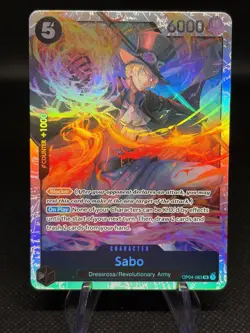 One Piece Card Game Sabo OP04-083 SR Super Rare Foil Card NM - Image 1