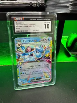CGC 10 Glaceon ex 041/187 RR Terastal Festival ex sv8a Pokemon Card - Image 1
