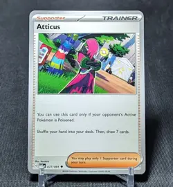 Atticus Regular Uncommon Supporter 2024 Paldean Fates Pokemon Card 077/091 - Image 1