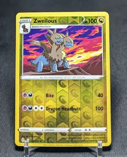 Zweilous Rare Holo Dragon 2021 Pokemon TCG Evolving Skies Card #114/203 - Image 1