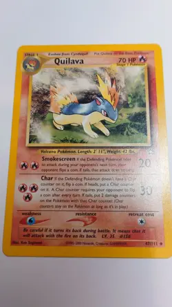 Pokemon TCG Quilava Neo Genesis Card 47/111 Unlimited Uncommon LP - Image 1