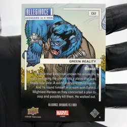 Marvel Card Avengers vs X-Men Beast C67 Green Holo Allegiance Upper Deck [NM] - Image 3