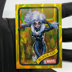 Marvel Card Black Cat 106 Yellow Lava Refractor Topps Chrome 2025 [NM] 2 - Image 2