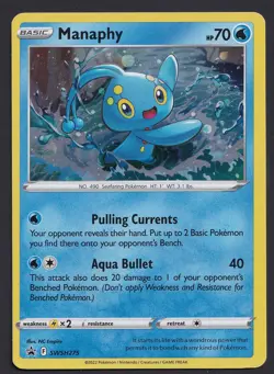 Manaphy SWSH275 LP-NM Holo Black Star Promo Pokemon Card - Image 1