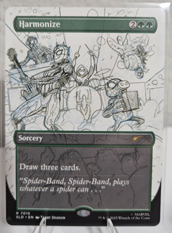 Harmonize (7015) Sketch Version - Spider-Man Secret Lair Bonus Card MTG NM Eng - Image 1