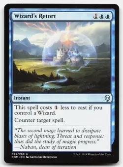 MTG Wizard's Retort U Dominaria 75 LP - Image 1