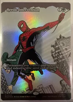 Magic MTG Spider-Man Heroic Intervention 0034 Borderless Mythic Foil Eternal - Image 1