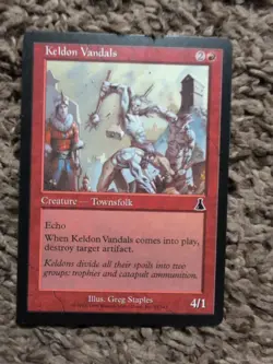 1999 Magic The Gathering Keldon Vandals - Urza’s Legacy NM Vintage MTG Card - Image 1