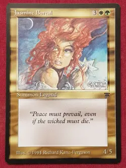 Magic The Gathering LEGENDS JASMINE BOREAL green/white card MTG - Image 1