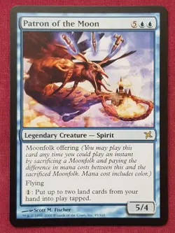 Magic The Gathering BETRAYERS OF KAMIGAWA PATRON OF THE MOON blue card MTG - Image 1
