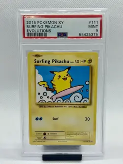 2016 Pokemon XY Evolutions Surfing Pikachu 111/108 PSA 9 MINT - Image 1