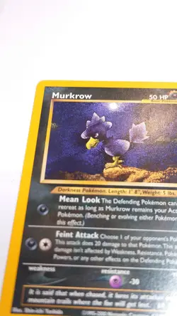 Murkrow 24/111 Pokemon TCG Neo Genesis Regular Rare WOTC (Moderate Play) MP - Image 2