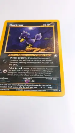 Murkrow 24/111 Pokemon TCG Neo Genesis Regular Rare WOTC (Moderate Play) MP - Image 4