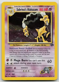 Pokemon TCG Sabrina's Alakazam 16/132 Gym Challenge Holo 1999-2000 - MP - Image 1