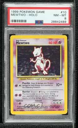 Mewtwo Holo Pokemon Base Set PSA 8 1999 - Image 1