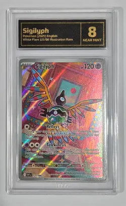 Pokemon Slab: Sigilyph - 121/086 - WHT - Graded TCG Near Mint 8 - Image 1