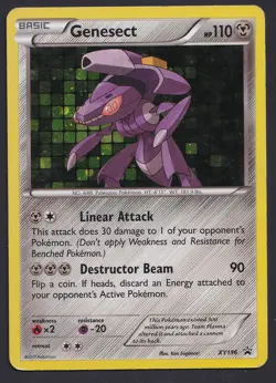 GENESECT XY196 LP Cosmos Holo Foil Mythical Collection Black Star Pokemon Promo! - Image 1
