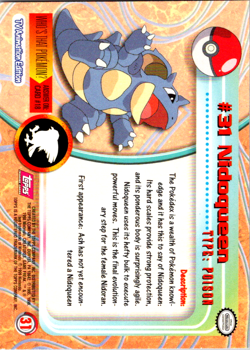 Pokemon Card - Nidoqueen #31 - Topps Series 1 - Red Logo - Image 2