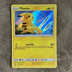 Pikachu 28/73 Shining Legends Holo Pokemon Card 2017 - Image 1