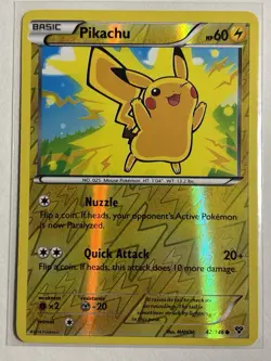 Pikachu 42/146 - XY Base Set Reverse Holo Rare Pokemon Card NM - Image 1