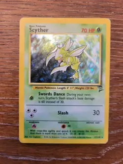 Pokemon TCG Scyther Base Set 2 Holo Unlimited Rare Card 17/130 - Image 1