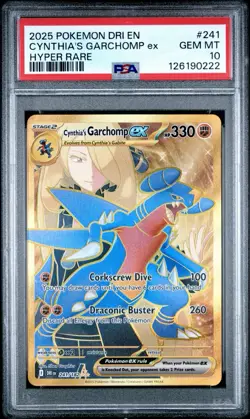 Destined Rivals Cynthia's Garchomp EX Gold Hyper-Rare Card 241/182 PSA 10 - Image 1
