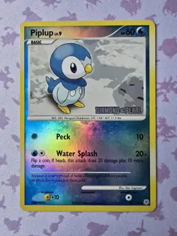 Piplup 93/130 Burger King Promo Reverse Holo Common Stamped Pokemon Card NM - Image 1