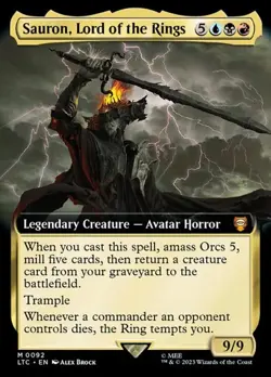 Sauron, Lord of the Rings - Foil Extended Art LTC NM MTG - Image 1