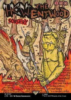 Hew the Entwood (#737) - Foil Extended Art LTR NM MTG - Image 1