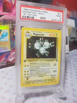 Pokemon Fossil Magneton 1st Edition #11/62 Holo PSA MINT 9 - Image 3