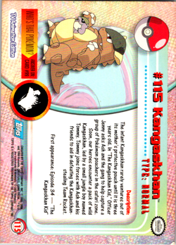Kangaskhan - Pokemon Topps - Non Holo NM Vintage Blue - Image 2