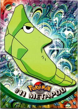 Metapod #11 Black Logo - 1999 Pokemon Topps TV Animation Series 1 - NM/LP - Image 1