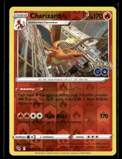 2022 Pokemon GO Reverse Holo Charizard Rare #010/078 - Image 1