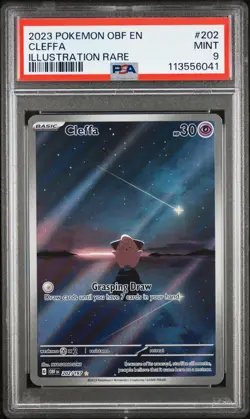 2023 POKEMON OBF EN-OBSIDIAN FLAMES ILLUSTRATION RARE #202 CLEFFA PSA 9 - Image 1