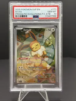 2025 POKEMON SVP EN BLACK STAR PROMO 173 EEVEE POKEMON CENTER STAMPED PSA 10 GEM - Image 1
