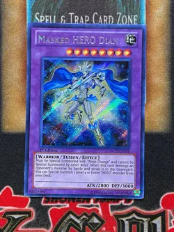 Yugioh Masked HERO Dian PRC1-EN019 Secret Rare 1st Ed NM - Image 1