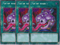3x Yu-Gi-Oh! Pot of Avarice RA03-EN160 Platinum Secret Playset - Image 1