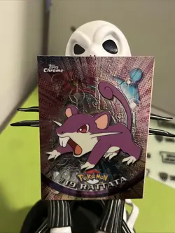 Rattata 2000 Topps Chrome Pokemon Rattata Chrome Card# 19 Pokemon Chrome Card - Image 3