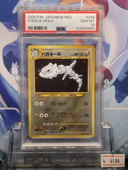 2000 Japanese Neo Steelix Holo PSA 10 Gem Mint #208 Pokemon Card - Image 3
