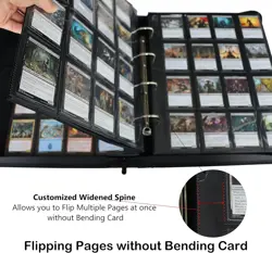2000 Trading Card Binder, 16 Pocket D-Ring Card Binder Fit 2016 Cards - Large Ca - Image 5