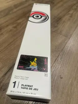 Sealed Pokemon Center Exclusive Neon Charge Pikachu Trading Card Playmat - Image 1