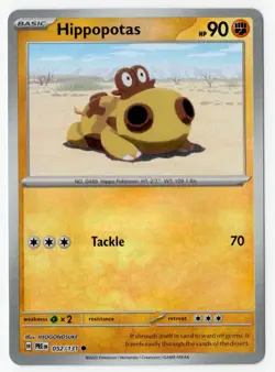 Hippopotas 052/131 Masterball Reverse Holo Prismatic Evolutions Pokemon Card - Image 1